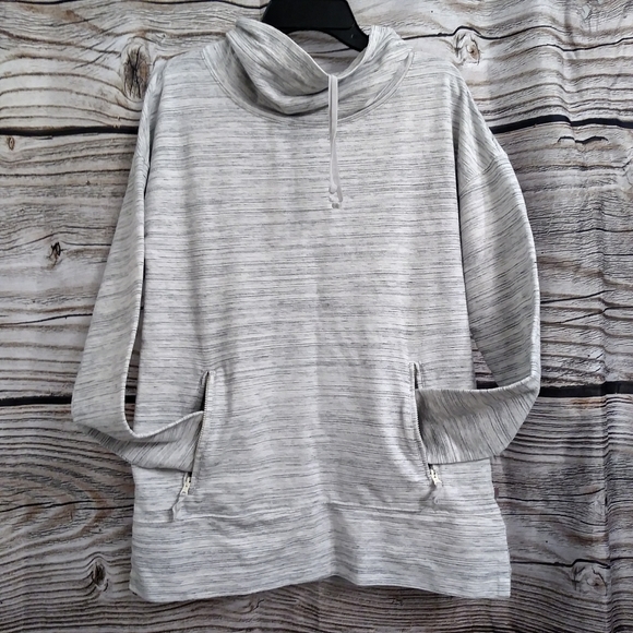 Talbots Cowl Neck Pullover Sweater Gray Space Dye - Picture 3 of 11